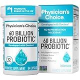 Physician's CHOICE Probiotics 60 Billion CFU - 10 Strains + Organic Prebiotics - Immune, Digestive & Gut Health - Supports Occasional Constipation, Diarrhea, Gas & Bloating - for Women & Men - 84ct