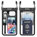 Rynapac Large Waterproof Phone Pouch [Up to 10"] - 2 Pack IPX8 Waterproof Phone Case for iPhone 17 16 15 Pro Max Galaxy S26 Ultra, Touchscreen & Underwater Photography, Beach Cruise Essentials 2026