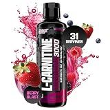 Nutrex Research L Carnitine 3000 - Clinically Dosed L-Carnitine Liquid for Energy, Metabolism & Muscle Recovery - Delicious Berry Blast Flavour - No Sugar, No Carbs, No Stimulants - 31 Servings
