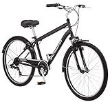 Schwinn Suburban Hybrid Bike, 26 Inch Mens and Womens Bike, 7-Speed Hybrid Bicycle, Front and Rear Linear Pull Brakes, Ergonomic Grips, Comfort Frame, Large Cushioned Seat, Fenders, Adult Bicycle