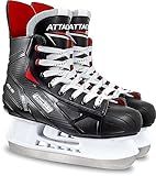 Botas - Attack 191 - Men's Ice Hockey Skates | Made in Europe (Czech Republic) | Color: Black/Red/White, Men's 5