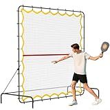 Pickleball Rebounder Net 6.5x6.5ft Portable Tennis Practice Wall Rebound Net Adjustable Tilt, Sport Training Equipment Bounce Back Net, for Court Backyard and Indoor & Outdoor