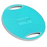 Yes4All Wobble Balance Board, Upgraded Plastic Stability Trainer with TPE Surface & Handles for Home Gym & Standing Desk (Sky Blue - 16.3" Dia)