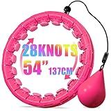 Argvsde Weighted Hula Infinity Fitness Hoop for Adult Weight Loss, 2 in 1 Smart Fitness Workout Hula Circle Hoops with 28 Detachable Knots, Exercise Fit Hoop Suitable for Women and Beginners