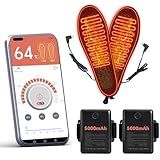 Heated Insoles, Heated Insoles for Men Women with APP Control, 5000mAh Rechargeable Up to 14 Hours Warmers Foot for Hunting Skiing Cycling Camping and Fishing (L)