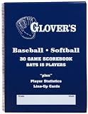 Glover's Scorebooks 9 to 15 Player Baseball/Softball Scorebook (30 Games)