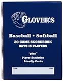 Glover's Scorebooks 9 to 15 Player Baseball/Softball Scorebook (30 Games)