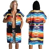 Pilotfish Surf Poncho Changing Robe Towel - Hooded, Zippered Towel Poncho for Beach, Surfing, Swimming | 2 Front Pockets, Machine Washable, (Serape, Large)