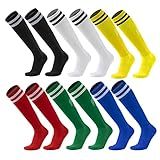 Ultrafun 6 Pairs Soccer Socks Color Stretchy Compression Knee High Tube Football Athletic Socks for Men Women Teens (6Pairs-Multicolor)