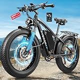 9000W Peak 58V Max-Output Ebike for Adults, Powerful 34Ah Battery Dual Motor Ebike, 47MPH Top Speed Fast E-Bike, Up to 105 Miles 24"x4.0 Fat Tires Electric Mountain Bicycle for Sand Beach Snow