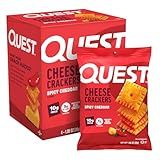 Quest Nutrition Cheese Crackers, Spicy Cheddar, 10g of Protein, Low Carb, Made with Real Cheese, Protein Snack, 4 Count