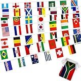 BIOLALEN 2026 World Cup Team Flags Banner String 48 Countries Flags Banner Set for World Cup Soccer Party Sports View Bar Club Garden Decorations,5.5 x 8.2Inch