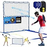 Pickleball Practice Rebounder Net with Pro Paddles Set for Dink Volley Solo Training Equipment, Mini Pickleball Net 2in1 Trainer for Outdoor Driveway Backyard and Indoor Garage, Easy Setup & Storage
