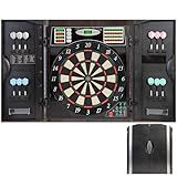 Arachnid Titanium 5400 Electronic Dartboard Cabinet Set - Modern Style Design - 38 Game Types with 183 Variations - 9 LED Screens for Dart Score Tracking - Includes Six Soft Tip Darts