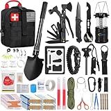 ABPIR 170 PCS Survival Kits, Survival First Aid Kit with Essential Survival Gear Emergency Medical Supplies for Hiking Camping Backpacking Outdoor Adventure, Gifts for Him Dad Men Christmas