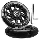 120mm x 28mm Light-up Kick Scooter Front Wheels 8mm OD Inline, LED Bearing Skateboard Silent Flash Wheel with Bearings ABEC-9 for Foldable Micro Mini 2-3-4 Wheel Kids Scooter Kickboard