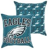 FOCO NFL 2 Pack Throw Pillow Cover 18 x 18, Philadelphia Eagles