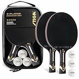 STIGA Premium 2‑Player Table Tennis Set – Includes 2 ITTF Approved Paddles, 3 White 3‑Star Ping Pong Balls & Carry Case