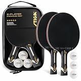 STIGA Premium 2‑Player Ping Pong Paddle Set | Includes 2 ITTF-Approved Paddles, 3 White 3-Star Ping Pong Balls and Carry Case