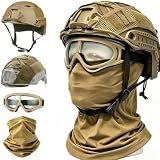 Airsoft Helmet,Helmet Cover Googles Mask and PJ Tactical Helmet