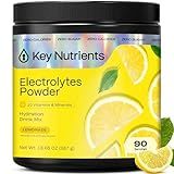 KEY NUTRIENTS Multivitamin Electrolytes Powder No Sugar - Refreshing Lemonade Electrolyte Powder - Sodium & Energy Supplement - Hydration Powder - No Calories - 90 Servings - Made in USA