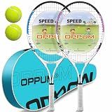 OPPUM 2-Pack 25 Inch Kids Tennis Racket Set with Bag and 2 Balls