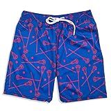 ChalkTalkSPORTS Lacrosse Swim Trunks | All Day Lacrosse Swim Shorts | Blue/Pink | Youth, Large