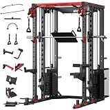 ALL10 Smith Machine for Home Gym, Power Rack with Cable Crossover, Squat Rack with Leg Press and Advanced LAT Pull-Down, 2000LB Weight Capacity (ALL10Pro with 350lb Weight Stack)