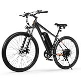 Qlife Racer Electric Bike for Adults - 21-Speed Mountain Ebike with Peak 1200W 28MPH Brushless Motor, 48V10.4Ah Removable Battery, 27.5X2.1 Tire Step Over E-MTB, Up to 50 Miles, E Bikes Black