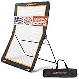 ACELETIQS Lacrosse Rebounder for Backyard 5x7 Feet Baseball Rebounder Volleyball Rebounder - Lacrosse Ball Pitchback, Throwback, Bounce Back Training Wall [Carry Bag Included]