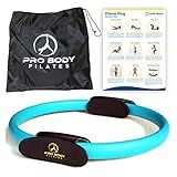 ProBody Pilates Ring Circle – 14 Inch Fitness Ring for Yoga and Other Workouts, Focusing on Toning Inner Thighs, Arms, Core and Back, at Home Pilates Equipment (Blue)