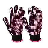 YANTAISIYU ‌2-Pack Heat-Resistant Gloves with Silicone Bumps Heat Blocking Gloves for Curling Hair Styling