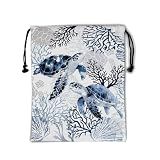 Nerxy Coastal Grip Bag - Navy Blue Gymnastics Grip Bag Nautical Gymnasts Gym Bag Beach Drawstring Gift Bag Gym Storage Pouch for Sports Party Favors