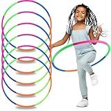 6 Pack: Toy Hoop Bundle Pack - Snap Together Detachable Adjustable Weight Size Plastic Hoops - Kids Hoola Rings for Sports, Exercise, Playing, 32-Inch