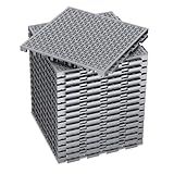 16 PCS Modular Interlocking Cushion Interlocking Floor Tiles with Hole Drainage Tiles Mat 10" x 10" Non Slip Pool Deck Mat Outdoor for Drain Deck Pool Patio Shower Kitchen Balcony (Grey)