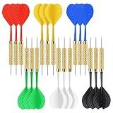 Accmor 18 Pack Steel Tip Darts, 18 Grams Metal Tip Dart Set for Dartboard