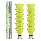 ZHENAN Badminton Birdies,12 Pack Nylon Badminton Shuttlecocks-Hight Speed Batting Training Practice Birdie Ball for Indoor and Outdoor Sports Matches,Highly Stable & Durable Shuttle Balls