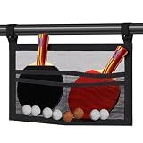 Nezylaf Ping Pong Paddle Holder, Hanging Mesh Storage Bag for Table Tennis Rackets & Balls, Under Table Organizer with Adjustable Straps, Fits Pickleball Paddles
