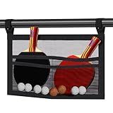 Nezylaf Ping Pong Paddle Holder, Hanging Mesh Storage Bag for Table Tennis Rackets & Balls, Under Table Organizer with Adjustable Straps, Fits Pickleball Paddles