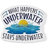 (Pack of 3) Water Polo What Happens Underwater Stays Underwater Funny Sticker 3 Inches