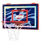 Jesser Hoop Over The Door Mini Basketball Hoop – 2 Gameplay Modes: Shot Clock or Score Keeping, 5" Exclusive Ball, Electric LED Scoring, Net, Air Pump - Indoor Sports Fun for Kids 6+