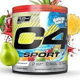 C4 Sport Pre Workout Powder - NSF Certified for Sport - Elite Hydration - 200mg Caffeine + Creatine + Beta-Alanine - Electrolytes and Energy Supplement - Hawaiian Punch, 20 Servings