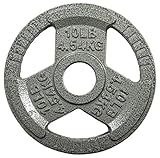 Cast Iron Plate Weight Plate for Strength Training and Weightlifting, 2-Inch Center, 10LB (Single)