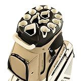 ASK ECHO 2024 T-Lock Golf Cart Bag with 14 Way Organizer Divider Top, Premium Cart Bag with Handles and Rain Cover, for Men (Toasted Almond)