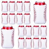SEPGLITTER 18Pcs Baseball Can Cooler Sleeves Collapsible Beer Drink Cover