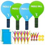 Beeplove 2 Sets Beach Games Paddle Ball Set, Blue Green, Medium | Funny Paddleball Rackets Game, Outdoor Sports Toys for Kids Adults Family, Yard Lawn Party Supplies, Beach Must Haves 2026