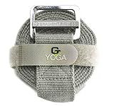 Gradient Fitness Yoga Strap, Friction-Less Easy-Feed Buckle, Yoga Straps for Stretching, Super Soft Cotton/Polyester Blend Webbing, Yoga band, Free eGuide. (8 Feet) Gray
