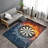 SWEET TANG Rectangle Area Rugs Dart Board Target Ice Water Fire, Boho Soft Bedside Rug Kitchen Mats, Non Skid Washable Floor Mat for Bedroom Living Room Bathroom 5 x 3 Feet