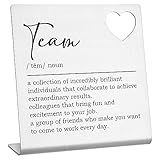 Team Signs for Work, Team Definition Gifts Funny Office Desk Decor Sign Employee Appreciation Gifts Inspiration Work Gifts Thank You Gifts for Coworkers Women Team Definition Teamwork Sign - TZB07