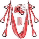 Yoga4You Aerial Yoga Swing Set - Yoga Hammock Hanging Swing - Aerial Sling Inversion Fly Kit - AcroYoga Inversion Tool - Antigravity Yoga Sling - Suspension Trapeze (Coral)